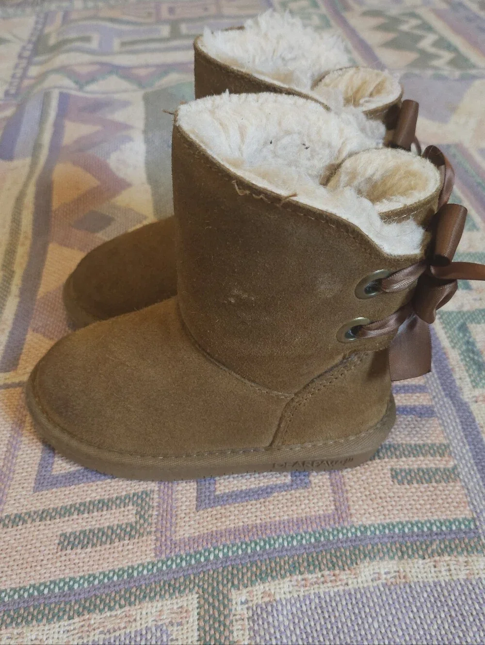 Bearpaw Toddler Boots Bow Size 8c